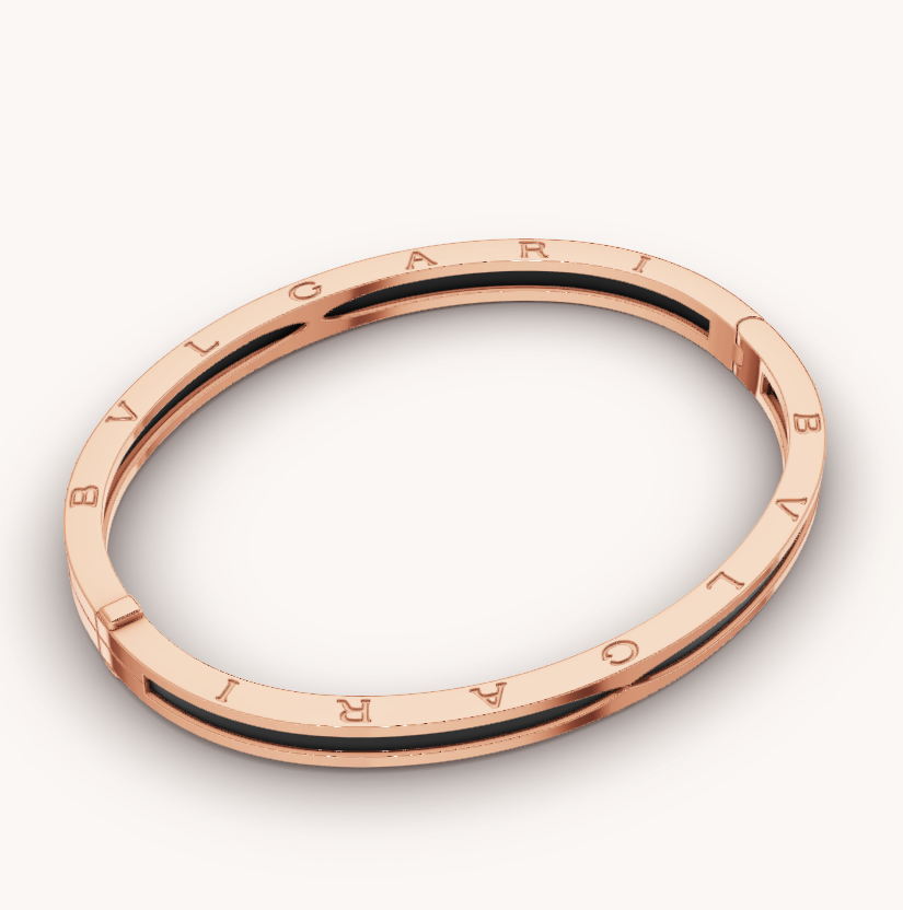 [Noble Jewelry]ZERO 1 PINK GOLD WITH BLACK CERAMIC BRACELET