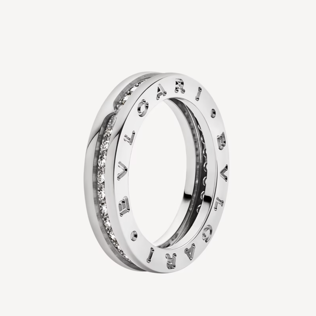 [Noble Jewelry]ZERO 1 ONE-BAND PAVED DIAMONDS ON THE SPIRAL RING