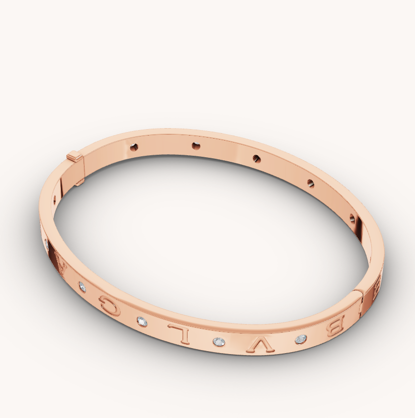 [Noble Jewelry]ZERO 1 PINK GOLD 12 DIAMONDS BRACELET