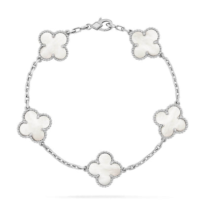 [Noble Jewelry]CLOVER SILVER MOP 5 MOTIF BRACELET