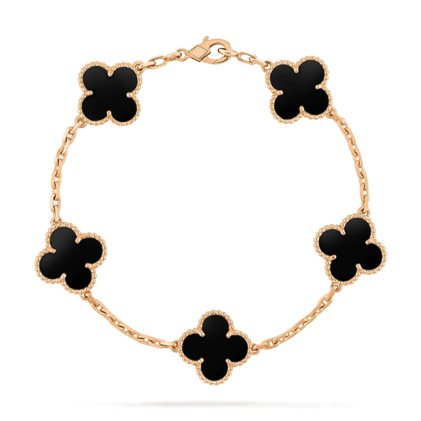 [Noble Jewelry]CLOVER  5 MOTIFS BLACK ONYX BRACELET