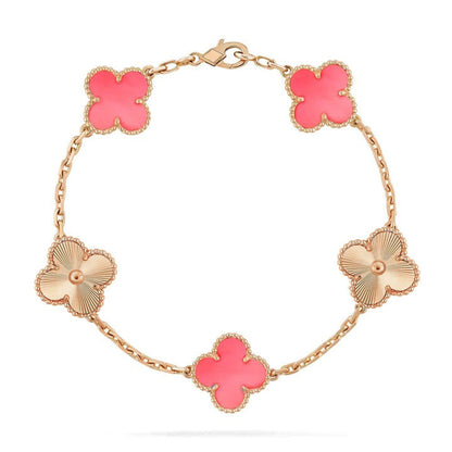 [Noble Jewelry]CLOVER BRACELET 5 MOTIF PINK AND PINK GOLD