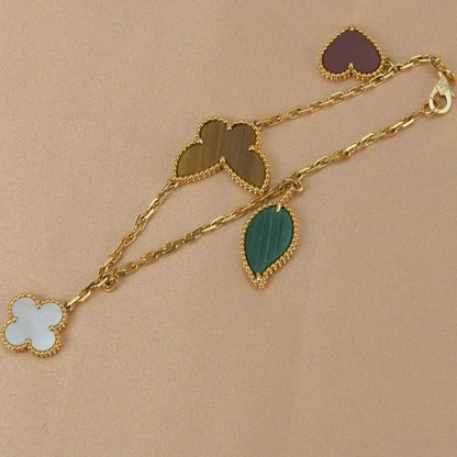 [Noble Jewelry]LUCKY SPRING 5 MOTIF GOLD BRACELET