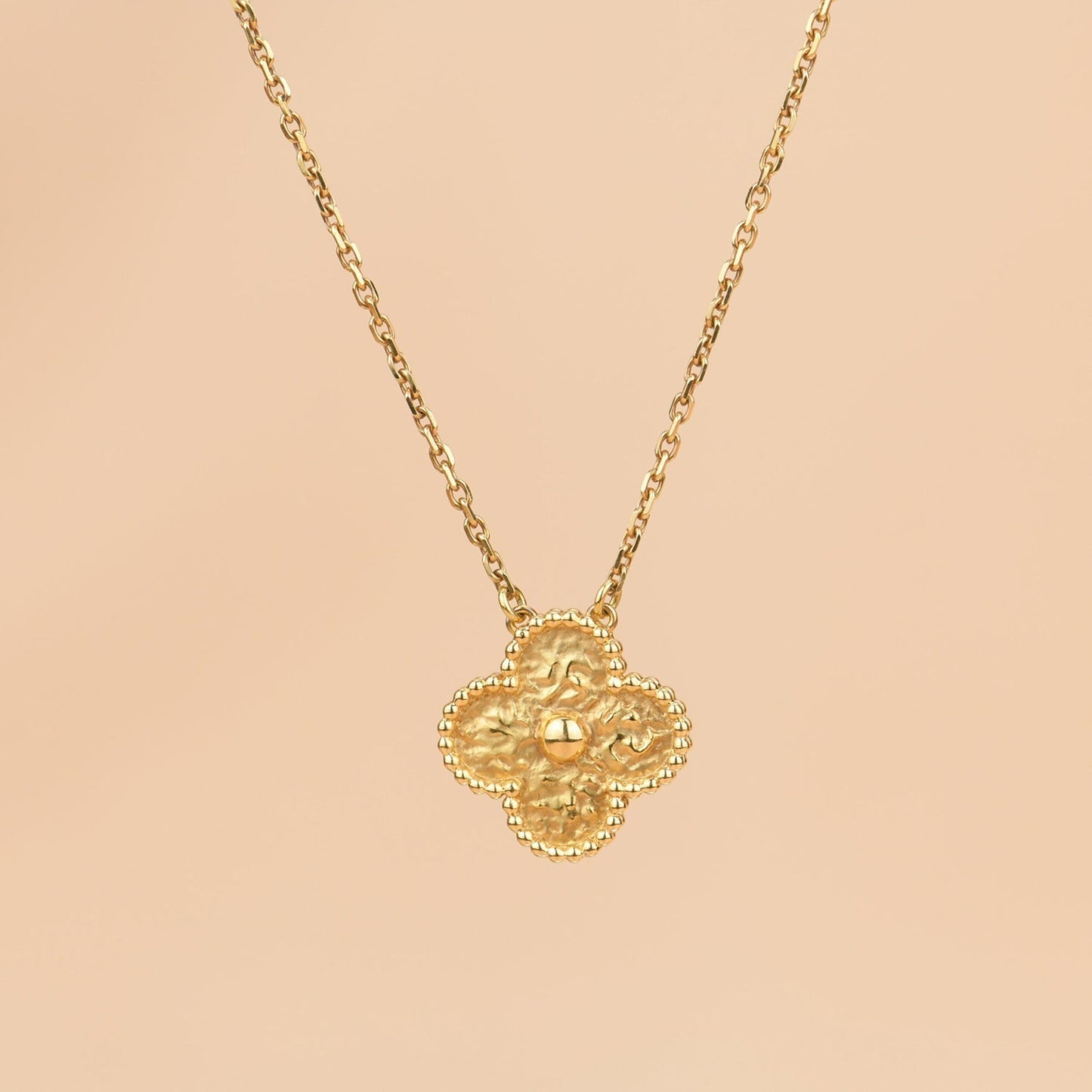 [Noble Jewelry]CLOVER 15MM  BRONZING NECKLACE