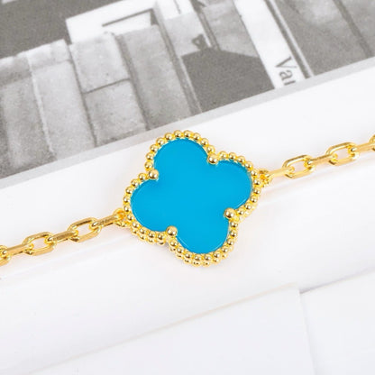 [Noble Jewelry]CLOVER 5 MOTIFS TURQUOISE BRACELET