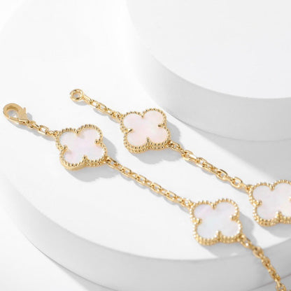 [Noble Jewelry]CLOVER 10 MOTIFS WHITE MOTHER OF PEARL NECKLACE