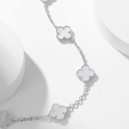 [Noble Jewelry]CLOVER 10 MOTIFS WHITE MOTHER OF PEARL NECKLACE