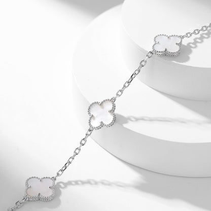 [Noble Jewelry]CLOVER 10 MOTIFS WHITE MOTHER OF PEARL NECKLACE