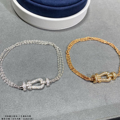 [Noble Jewelry]FORCE SMALL HORSESHOE  DIAMOND CHAIN ROPE BRACELET