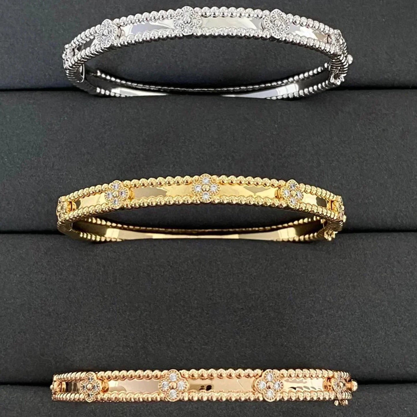 [Noble Jewelry]CLOVER BRACELET 4MM DIAMONDS