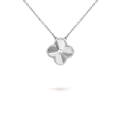 [Noble Jewelry]CLOVER 15MM LASER NECKLACE SILVER