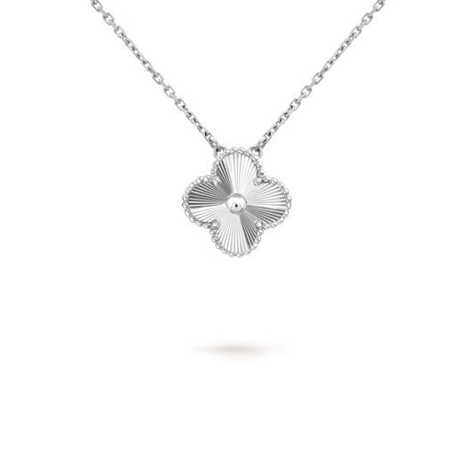 [Noble Jewelry]CLOVER 15MM LASER NECKLACE SILVER