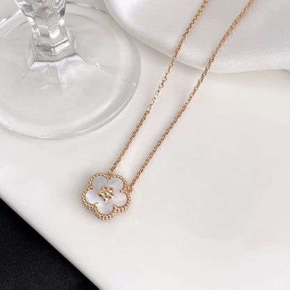 [Noble Jewelry]LUCKY  WHITE MOP  PLUM BLOSSOM NECKLACE