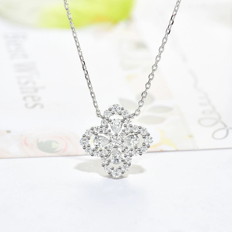 [Noble Jewelry]LOOP NECKLACE FULL MOTIF DIAMOND 16MM MULTIPLE COLORS