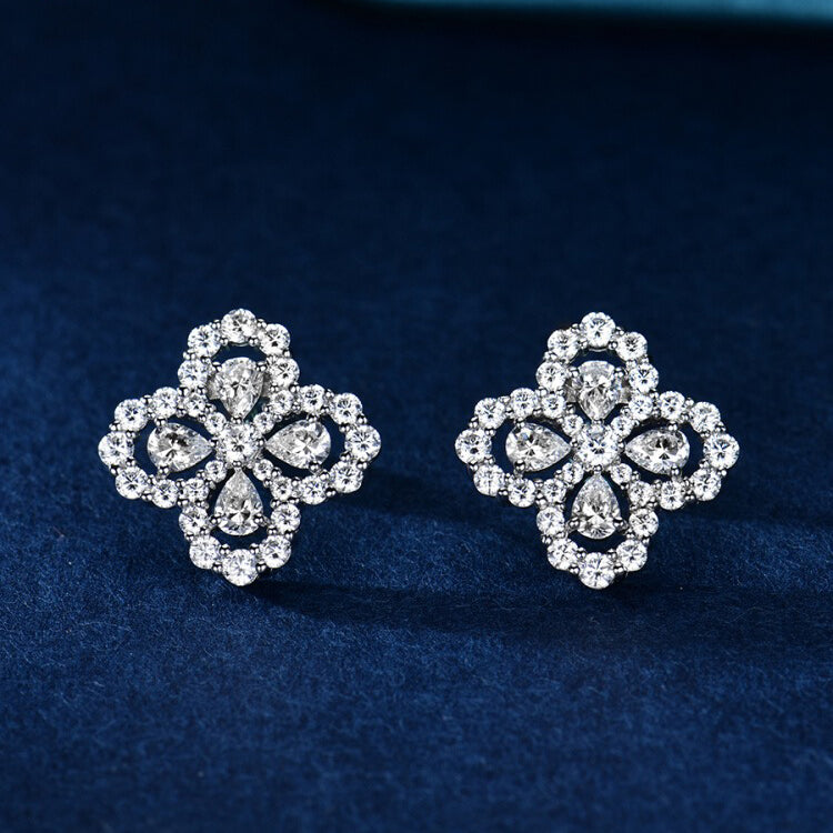 [Noble Jewelry]LOOP EARRINGS FULL MOTIF DIAMOND 16MM SILVE