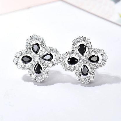 [Noble Jewelry]LOOP EARRINGS FULL MOTIF DIAMOND 16MM SILVE