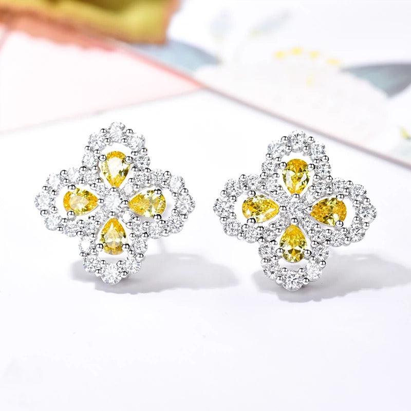 [Noble Jewelry]LOOP EARRINGS FULL MOTIF DIAMOND 16MM SILVE