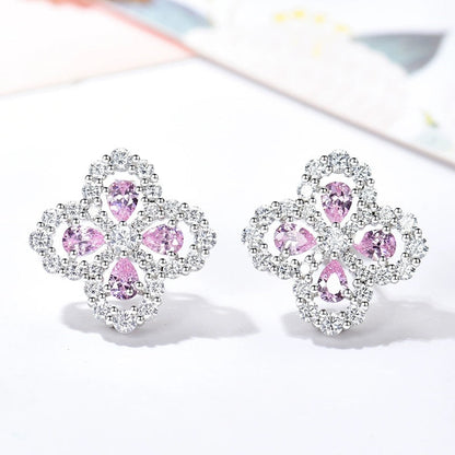 [Noble Jewelry]LOOP EARRINGS FULL MOTIF DIAMOND 16MM SILVE