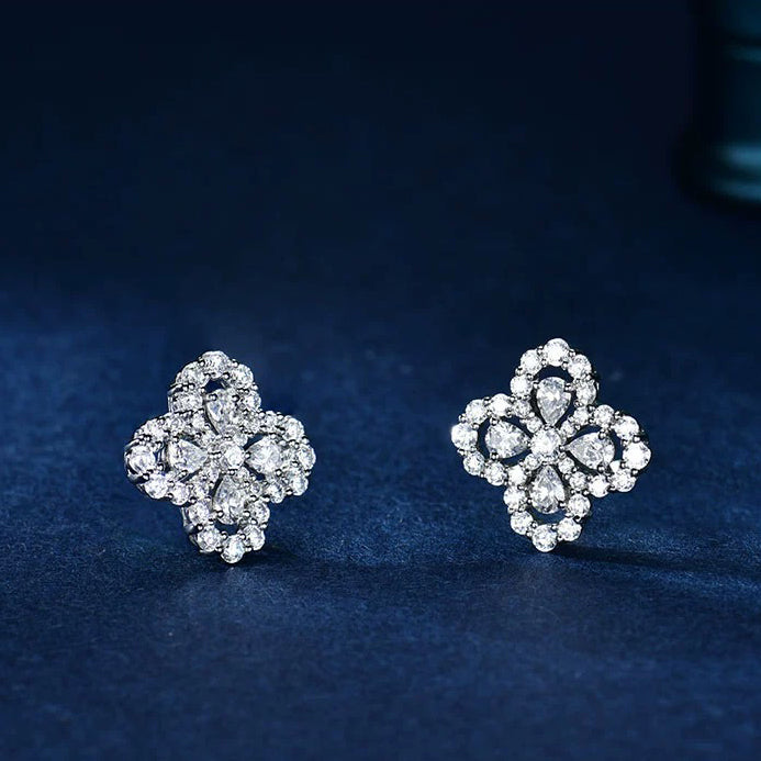 [Noble Jewelry]LOOP EARRINGS FULL MOTIF DIAMOND 16MM SILVE