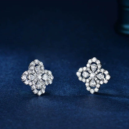 [Noble Jewelry]LOOP EARRINGS FULL MOTIF DIAMOND 16MM SILVE