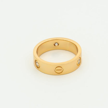 [Noble Jewelry]LOVE RING 5.5MM 3 DIAMONDS PINK GOLD