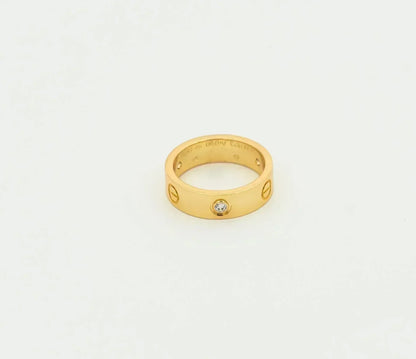 [Noble Jewelry]LOVE RING 5.5MM 3 DIAMONDS GOLD