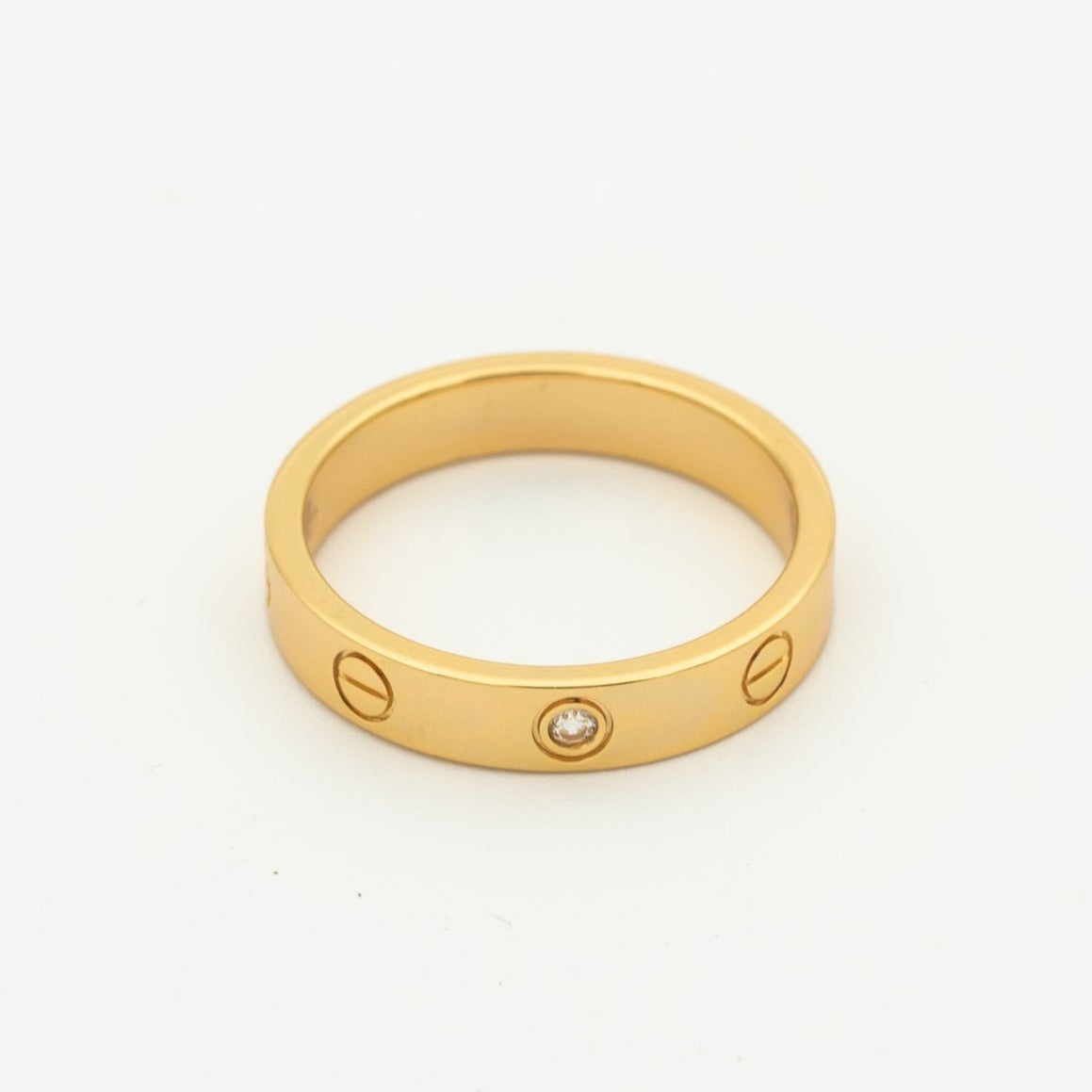 [Noble Jewelry]LOVE RING 4MM 1 DIAMOND PINK GOLD