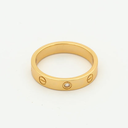 [Noble Jewelry]LOVE RING 4MM 1 DIAMOND PINK GOLD