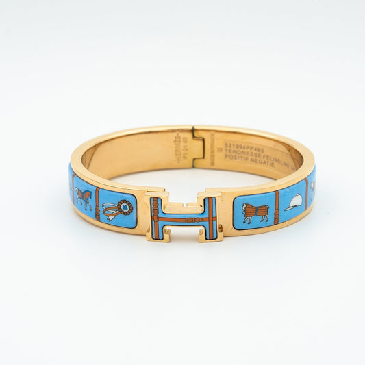 [Noble Jewelry]H PINK GOLD BRACELET BLUE CERAMIC