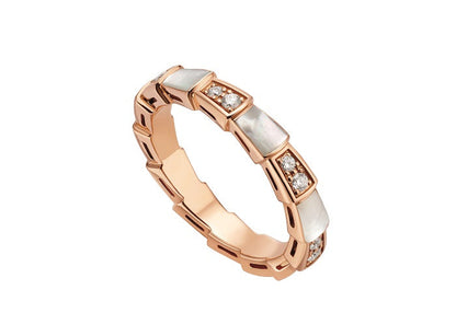 [Noble Jewelry]SERPENTI RING PINK GOLD DIAMOND MOP 3MM