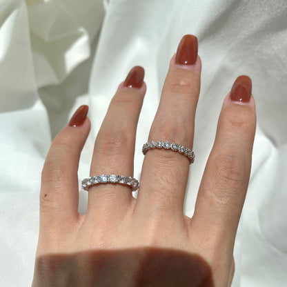 [Noble Jewelry]Sparkling Round Cut Tennis Ring