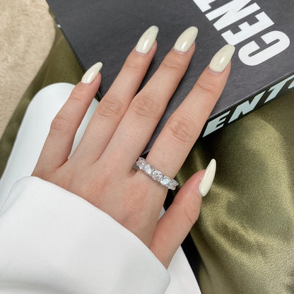 [Noble Jewelry]Gorgeous Round Cut Tennis Ring