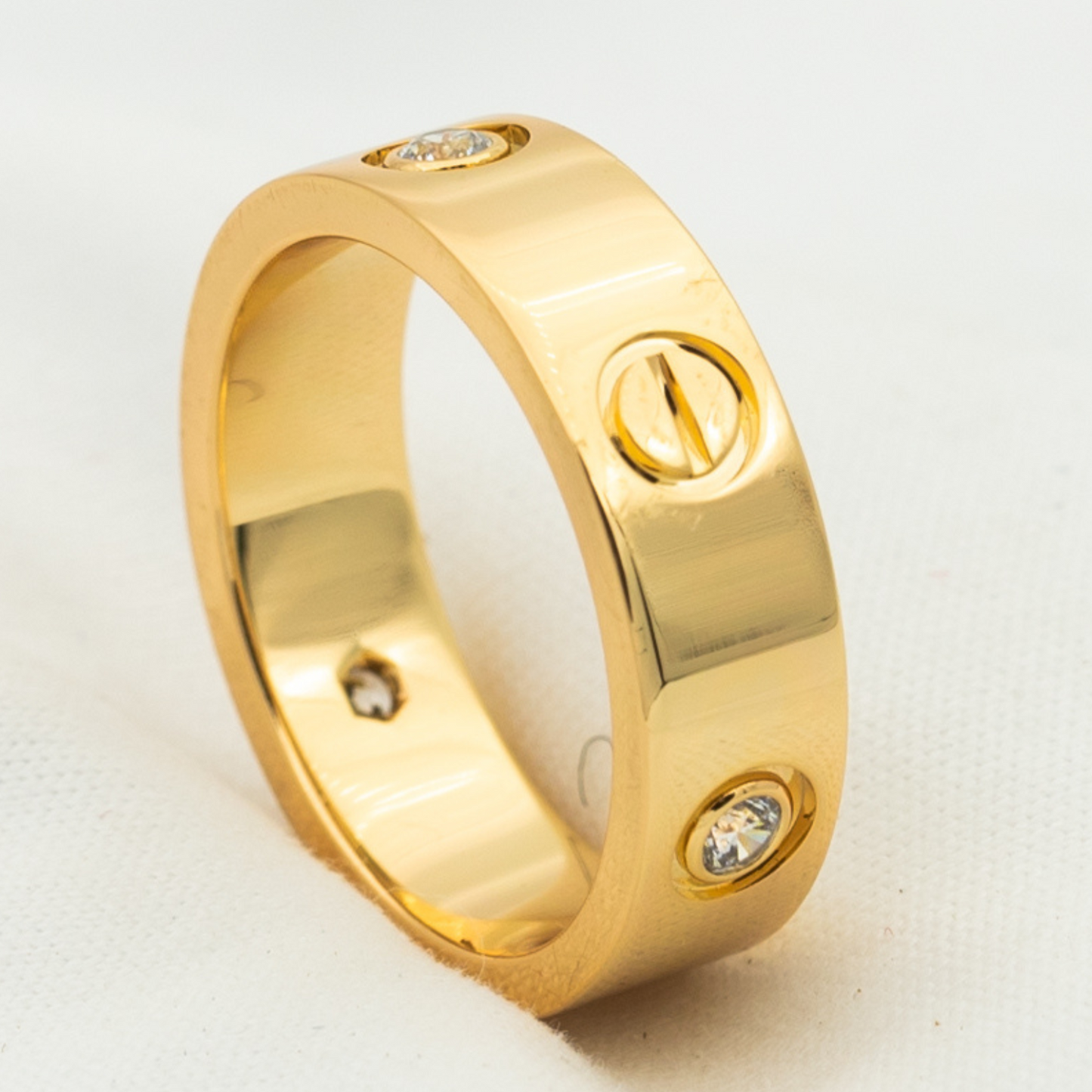 [Noble Jewelry]LOVE RING 5.5MM 3 DIAMONDS PINK GOLD