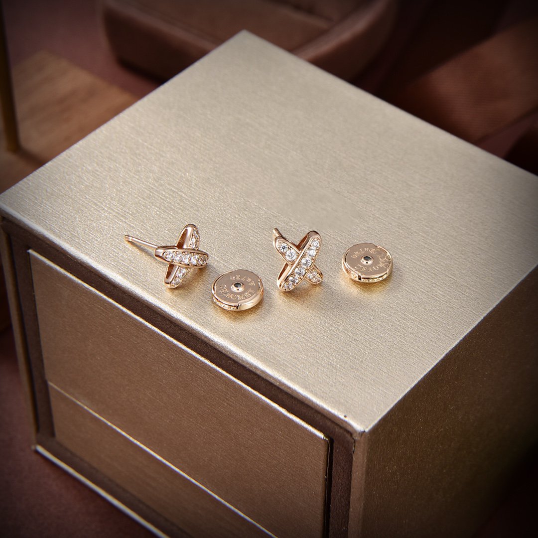 [Noble Jewelry]JEUX DE GOLD DIAMOND EARRINGS