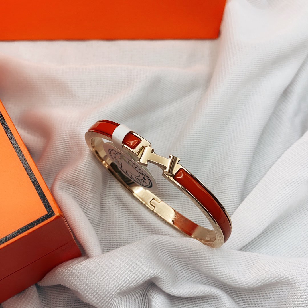 [Noble Jewelry]CLASSIC HM CLIC RED 8MM ENAMEL BRACELET