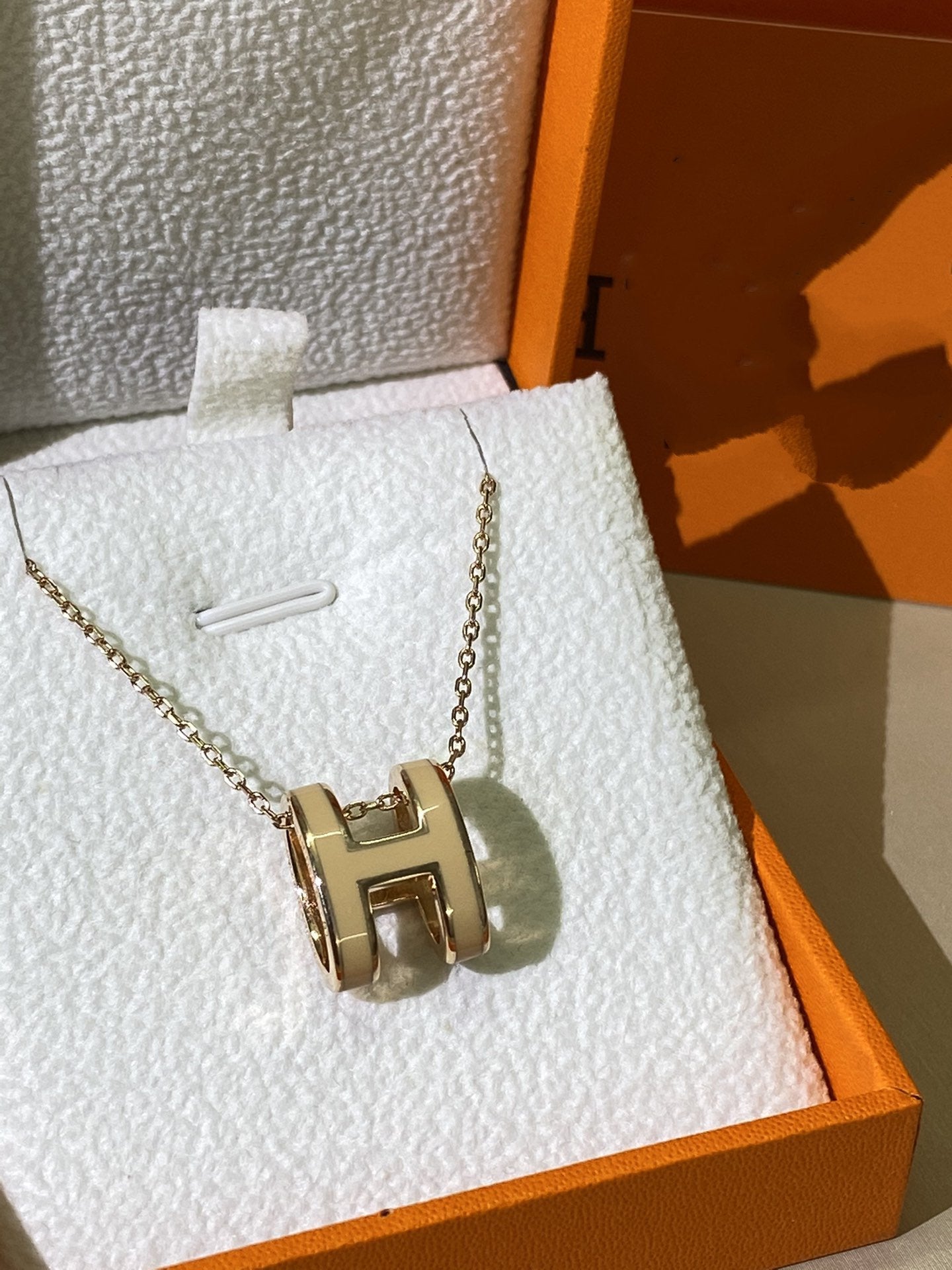 [Noble Jewelry]HM CLIC YELLOW ENAMEL GOLD NECKLACE