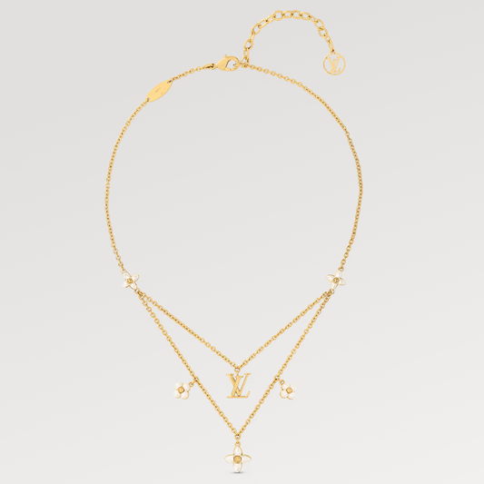 [Noble Jewelry] FLOWERGRAM GOLD MOP DOUBLE ROW NECKLACE