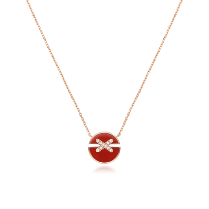 [Noble Jewelry]JEUX DE ROSE GOLD DIAMOND NECKLACE