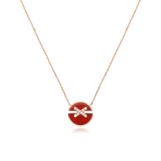 [Noble Jewelry]JEUX DE ROSE GOLD DIAMOND NECKLACE