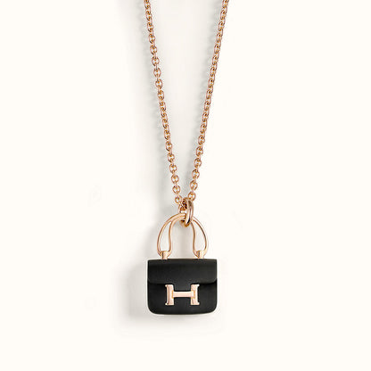 [Noble Jewelry]CONSTANCE BLACK PEDANT PINK GOLD NECKLACE