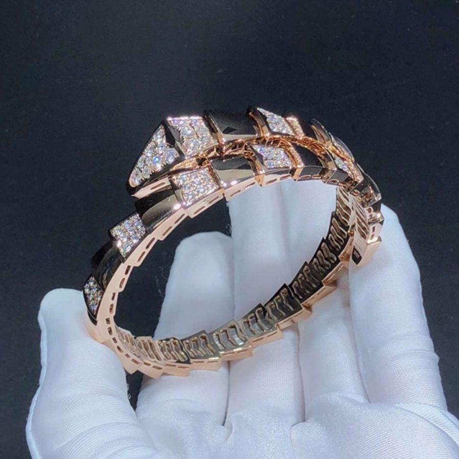 [Noble Jewelry]SERPENTI WIDE BRACELET PINK GOLD DIAMOND