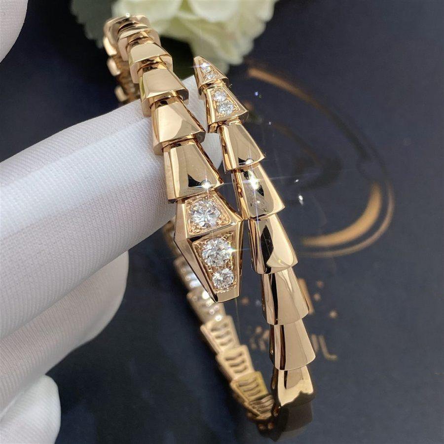 [Noble Jewelry]SERPENTI BRACELET DIAMONDS PINK GOLD