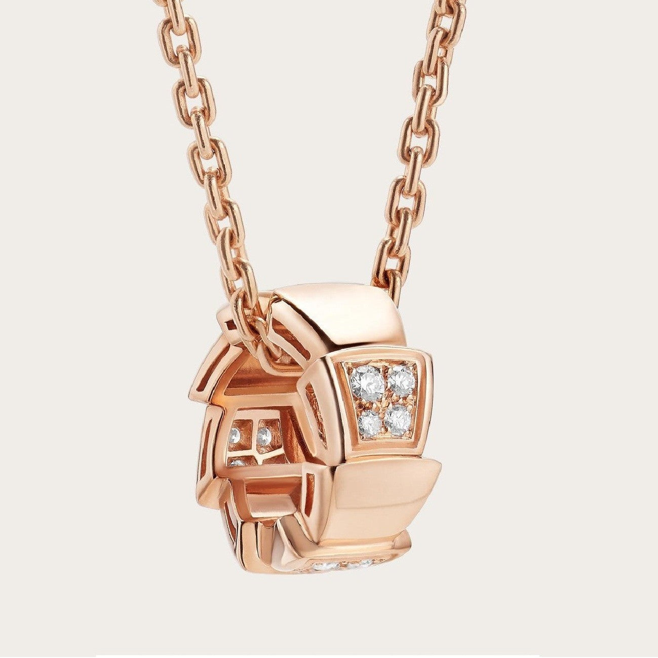 [Noble Jewelry]SERPENTI PEDANT DIAMOND PINK GOLD NECKLACE