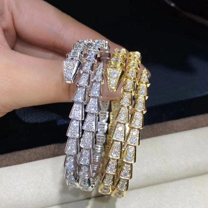 [Noble Jewelry]SERPENTI BRACELET GOLD DIAMOND DOUBLE ROW