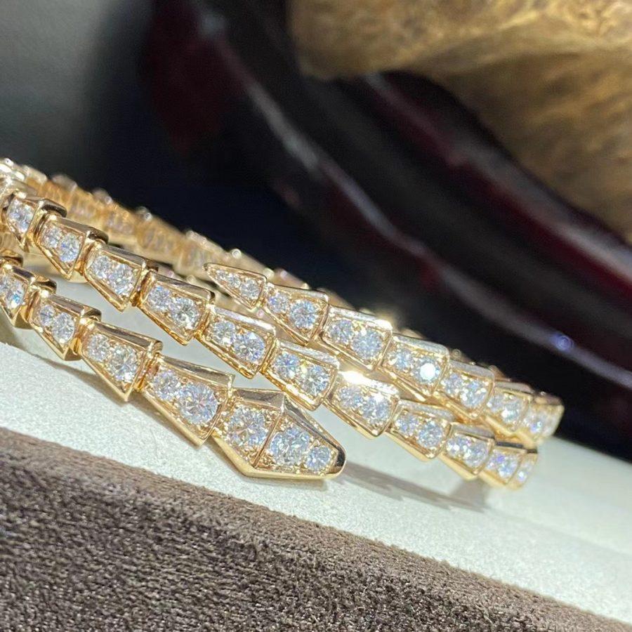 [Noble Jewelry]SERPENTI BRACELET GOLD DIAMOND DOUBLE ROW