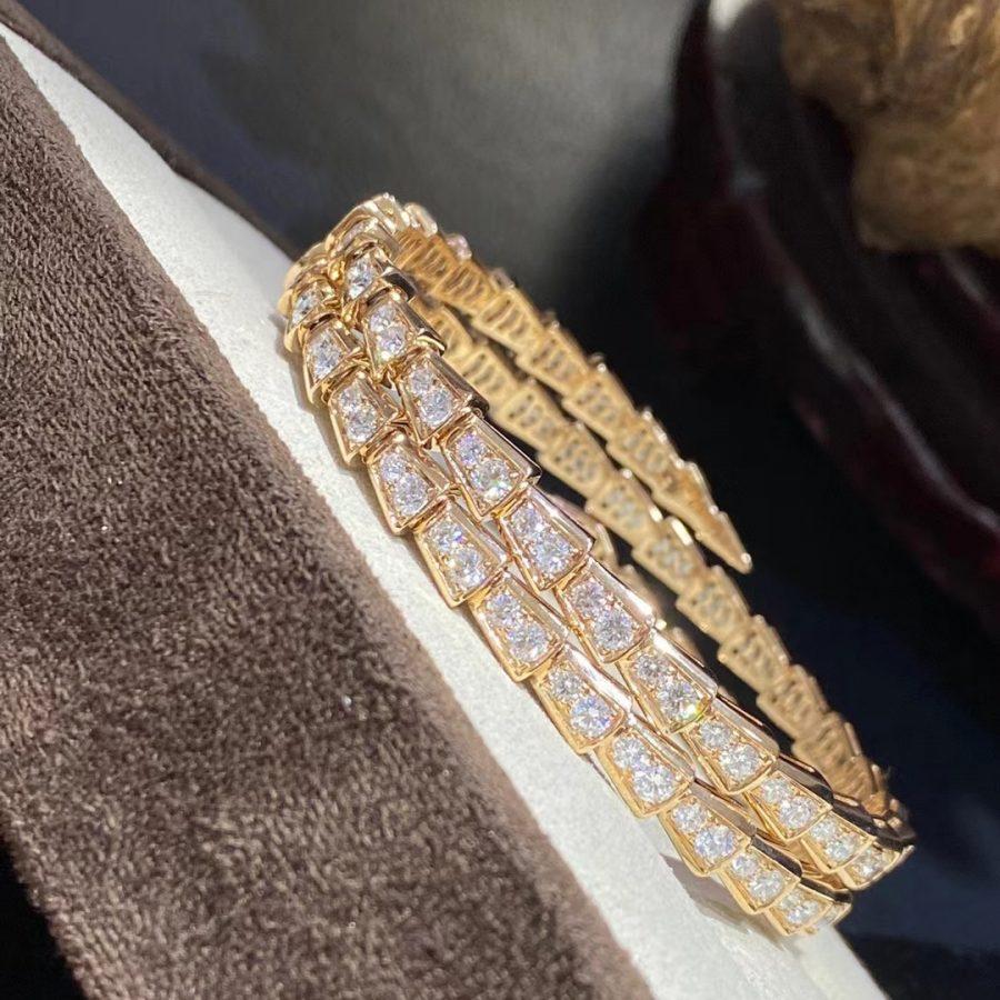 [Noble Jewelry]SERPENTI BRACELET GOLD DIAMOND DOUBLE ROW