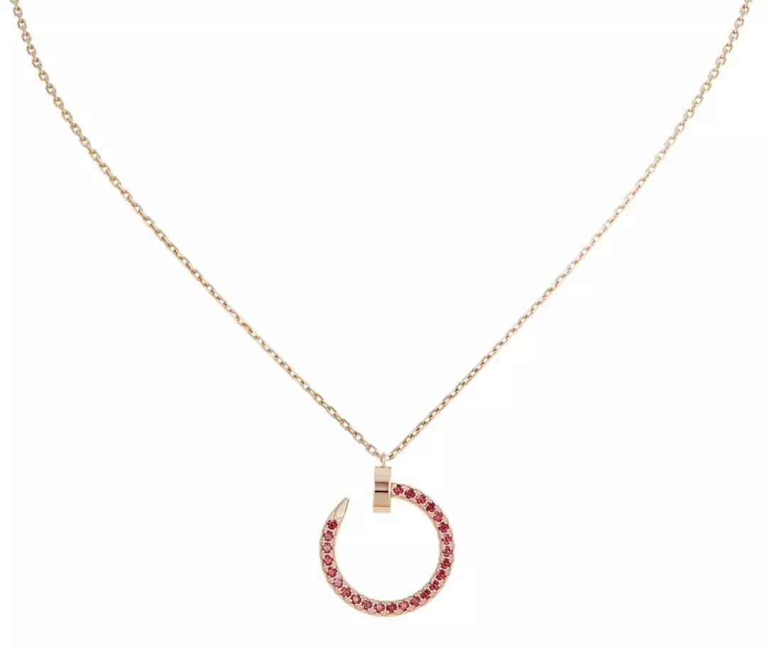 [Noble Jewelry]JUSTE NECKLACE GOLD RED DIAMONDS