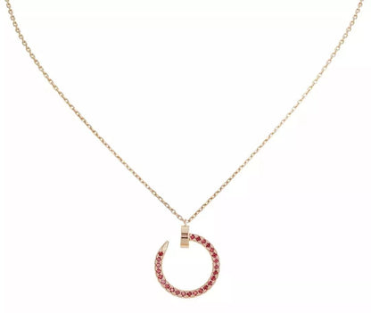 [Noble Jewelry]JUSTE NECKLACE GOLD RED DIAMONDS