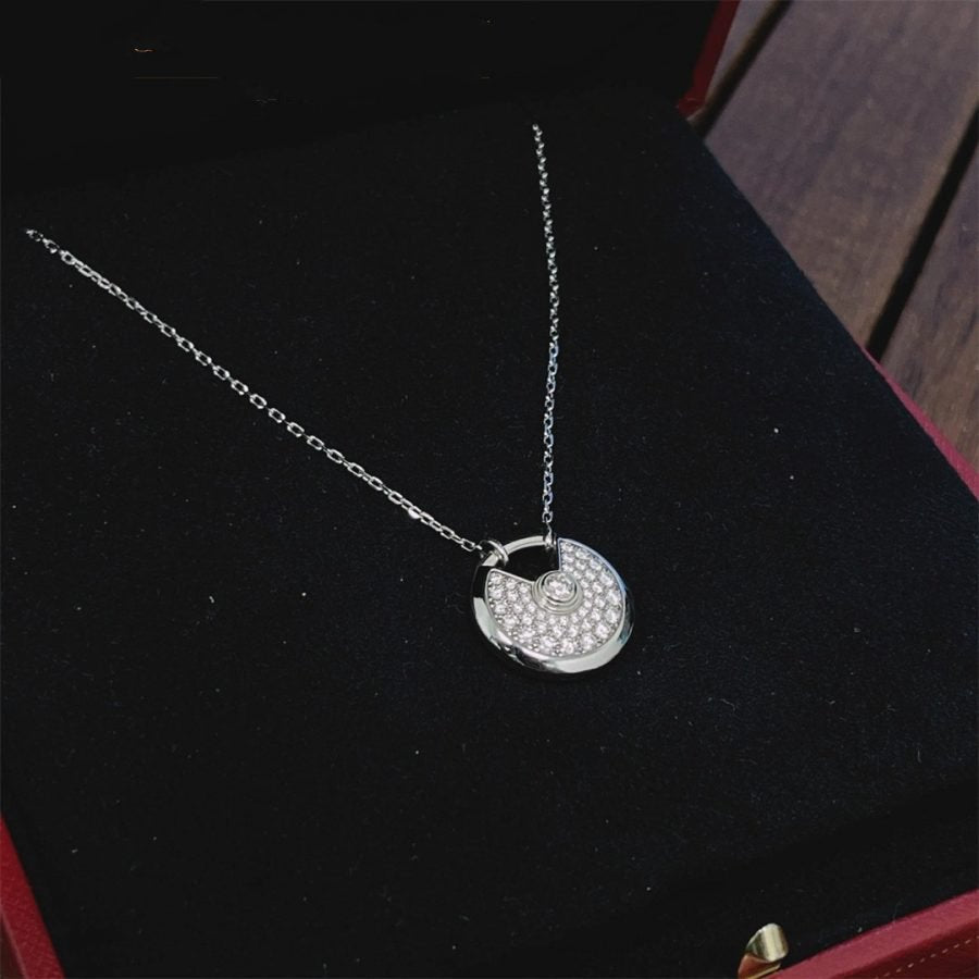 [Noble Jewelry]AMULETTE SILVER FULL DIAMOND NECKLACE