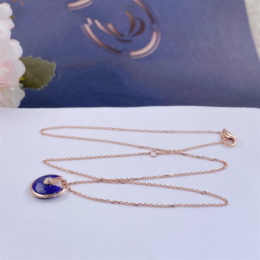 [Noble Jewelry]AMULETTE ROSE GOLD AGATE NECKLACE